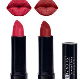 krayons The Natural Beauty Set Of 2 Matte Lipsticks - First Crush 160 & Signal Red 196-12