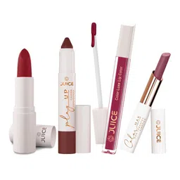 JUICE Set Of 4 Play Up Color Luxe & Max Long Lasting Lipstick- 11.8g- M09- MCR04 -M14- M16-6