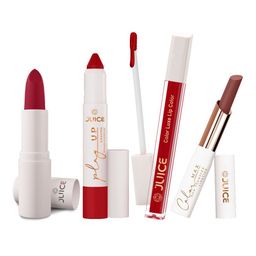 JUICE Set Of 4 Play Up Color Luxe Color Max Long Lasting Lipstick-11.8g-M02-MCR11-M07- M23-16