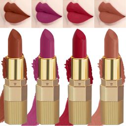 PERPAA Set of 4 Xpression Weightless Matte Long-Lasting Waterproof Lipsticks 3.5 g Each - Innocent Nude 306 - Rust Brown 301 - Magenta 302 - Apple Red 303-12