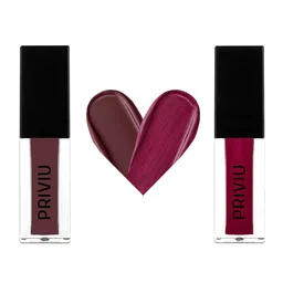 PRIVIU Set of 2 Matte Liquid Lipstick - Crystal Rruby , Mocha Truffle-3