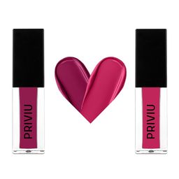 PRIVIU All Day Matte Pink & Maroon Set of 2 Matte Liquid Lipstick - Bold Ruby, Just Mauve-22