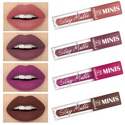 PERPAA Set of 4 Stay Matte Waterproof & Long Lasting Velvety Mini Lipstick - 2.5 ml Each-13