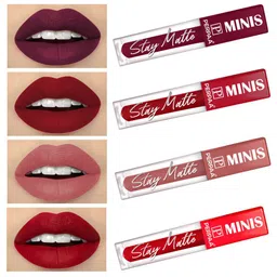 PERPAA Set of 4 Stay Matte Waterproof & Long Lasting Velvety Mini Lipstick - 2.5 ml Each-5