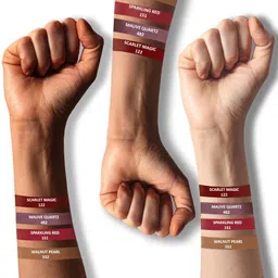 PRIVIU All Day Matte Set Of 4 Liquid Lipstick-4.5ml Each-Crystal Ruby 482-Walnut Pearl 552- Scarlet Magic 122-Sparkling Red 152 image 3