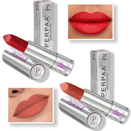 PERPAA Set of 2 Push Button Matte Lipstick 3.5g each - Matte Red 196 & Rust Brown 301 image 3