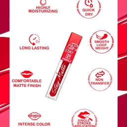 PERPAA Set of 4 Stay Matte Waterproof & Long Lasting Velvety Mini Lipstick - 2.5 ml each image 4