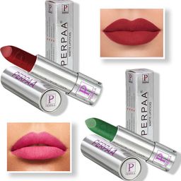 PERPAA Set of 2 Push Button Matte Lipstick 3.5g Each- Maroon 304 & Natural Pink 305-50