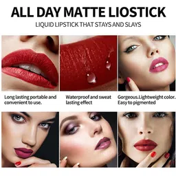 NANCY AJRAM 6-Pcs Long Lasting Matte Mini Lipstick - 10 ml Each - Set A 01-02-03-04-05-06 image 5