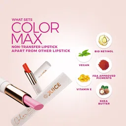JUICE Set Of 3 Color Max Non Transfer Lipstick- Shade- M03- M16- M17 image 2