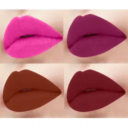 ForSure Set Of 4 Long Lasting Matte Lipsticks 3.5 gm Each-Rust Brown 301 & Magenta 302 image 2