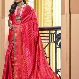 Anouk Ethnic Motifs Woven Design Zari Art Silk Jacquard Kanjeevaram Saree-image-81