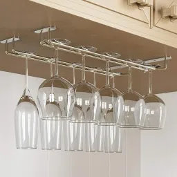 312258 14-Inch Wine Glass Rack, Under Cabinet Wine Rack Iron Glass Holder-image-74