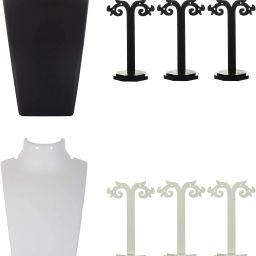 COMBO OF NECKLACE STANDS (8 INCH) WITH 3 PAIR OF EARRING HOLDER FOR IMITATION Jewellery Organizer-image-99