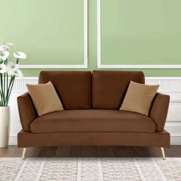 casacraft from pepperfry Trento Fabric 2 Seater Sofa in Brown Colour-picture-19