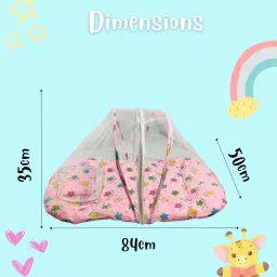 cuddlebud Polyester Infants Washable Baby Cotton mattress with mosquito net for unisex, 0-3 months Mosquito Net image 3