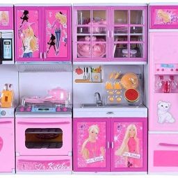 Big Size 4 Door Cooking Kitchen Set Dream House Operated Light & Sound Doors-24