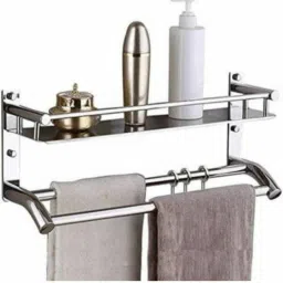 Towel rack Abs + Stainless Steel and Folding Towel Rack/Towel Hanger/Towel Stand/Holder/Bathroom Accessories Silver Towel Holder-image-81