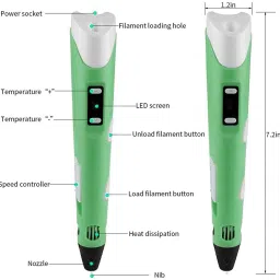 trocshop 3D Printing Pen with LCD Display & FREE 3 ,1.75 mm, 10 Metre Each PLA Filament Refills, Multicolour 3D Printer Pen image 3