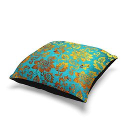 BIANCA Blue & Red Set of 2 Abstract Square Cushion Covers-44