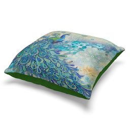 BIANCA Set Of 2 Green & Grey Abstract Printed Square Cushion Cover image 5