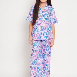 Readiprint Fashions Girls Printed Pure Cotton Shirt with Trousers-image-61