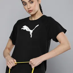 Puma Brand Logo Printed Relaxed Fit dryCELL Raglan Sleeves Evostripe Sustainable T-shirt-image-29