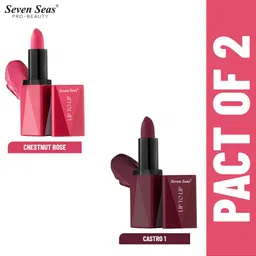 Seven Seas Set of 2 Lip to Lip Matte Lipsticks - Chestnut Rose & Castro 1-26