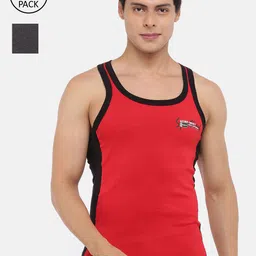 Dollar Bigboss Men Assorted Pack of 2 Cotton Racerback Styled Gym Vest-image-96