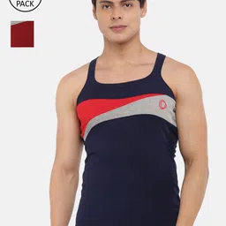 Dollar Bigboss Men Assorted Pack of 2 Super Combed Cotton Racerback Gym Vests MBB-12-PO2-image-84