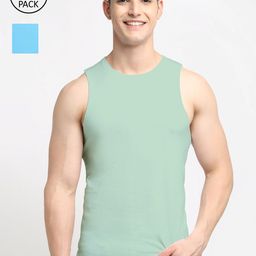 Friskers  Men Pack Of 2 Solid Pure Cotton Apple Cut Innerwear Vests-image-71