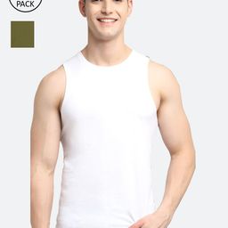 Friskers  Men Pack Of 2 Solid Pure Cotton Apple Cut Innerwear Vests-image-26