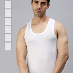 Lux Cozi Men Pack Of 7 Glo Round Neck Sleeveless Organic Cotton Innerwear Vests-image-33