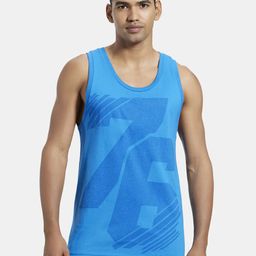 Jockey Men Blue Printed Cotton Innerwear Vests-image-32