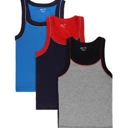 Bodycare Kids Boys Pack of 3  Assorted Solid Cotton Innerwear Vests-image-52