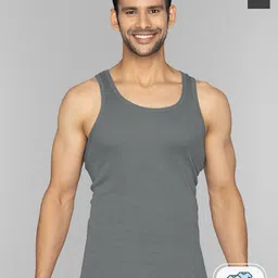 XYXX Men Pack Of 2 Grey & Charcoal Cotton Innerwear Vests-image-88