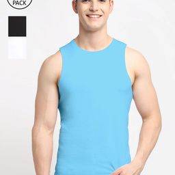 Friskers Men Pack Of 3 Solid Cotton Innerwear Vests AE-01-02-20-S-image-47
