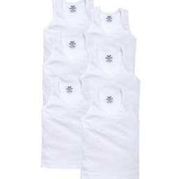 SAVAGE Boys Pack Of 6 White Solid Cotton Innerwear Vests-image-34