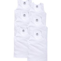 SAVAGE Boys Pack Of 6 White Solid Cotton Innerwear Vests-image-33