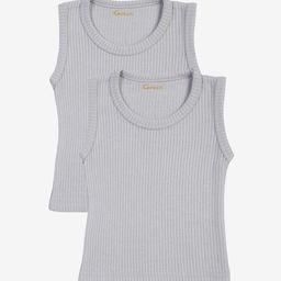 Kanvin Boys Pack of 2 Grey Ribbed Thermal Vests-image-93