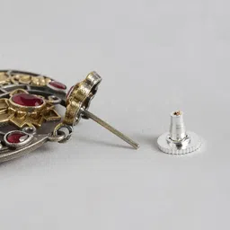 AITIHYA Gold-Plated Crescent Shaped Oxidised Artificial Stones Chandbalis image 5