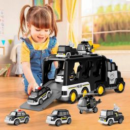 Police Truck Toys Set Of 5 In 1 Rescue Police Vehicles-image-18