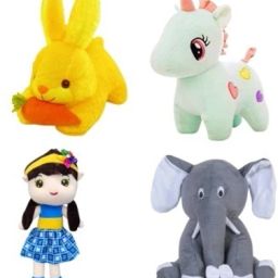 GRAY-ELEPHANT,GREEN-UNICORN,BLUE-DOLLS,YELLOW-RABBIT - 25 cm-image-25