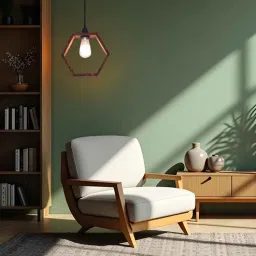 Hex Brown Solid Wood Single Hanging Light by Symplify-picture-24