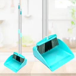 broom with|long with handle Wide/Deep mouth for commercial use Plastic Up Right Dustpan-image-40
