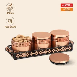 jaypee plus Celina Festive Jars with Lid & Serving Tray for Dry Fruit, Biscuits & Sweets Container Serving Set image 4