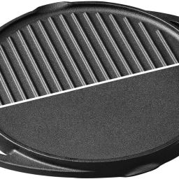 Elements Pre-Seasoned Cast Iron Double Sided Grill Pan 30 cm diameter with Lid 0 L capacity-image-25