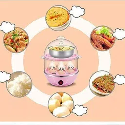 jamunesh enterprise Double Layer Egg Boiler Electric Automatic Off 14 Egg Poacher for Steaming, Cooking, Boiling and Frying, Multicolour ouble Layer Electric Egg Cooker, Poacher and Milk Boiler, Multicolour Egg Cooker image 4