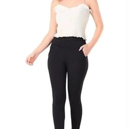 Women Embellished Black Track Pants-image-3