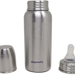Steel Feeding Baby Bottle, BPA Free Anti Colic Slim Neck Steel Feeding Bottle - 240 ml-image-25